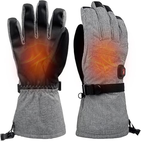 AROMA SEASON Beheizbare Handschuhe Modell Snow (Gray, S/M)