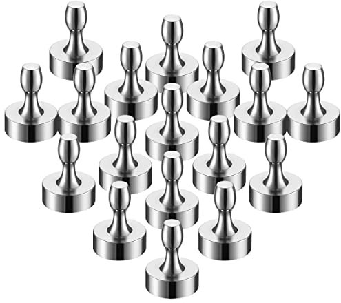 BTLIN Fridge Magnets Strong, Neodymium Magnetic Push Pins Heavy Duty for Kitchen Refrigerator Magnetic Board Office Whiteboard Noticeboard 18pack (12x16mm)