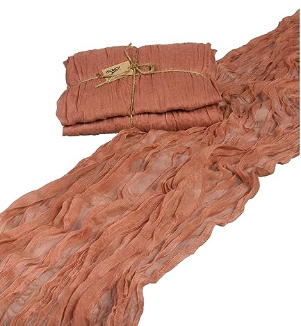 Halbach Tischläufer in Baumwoll-Optik, 70 cm x 3 m, Rosenholz | Waschbarer schmaler Tischläufer in Baumwoll-Optik, für Hochzeiten, Geburtstage und Tischdekoration