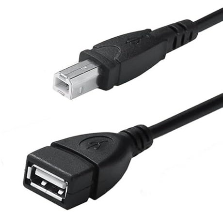 Herfair Cavo adattatore USB A a B, USB 2.0 A femmina a USB B, cavo convertitore per stampanti, scanner, fax, più (USB A femmina a B, 1 m)
