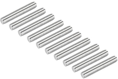 DMiotech Tige Filetée M10, 10 Pcs M10 x 60mm Tige Entièrement Filetée en Acier Inoxydable 304 Droite Main Filetages Tige Barre Goujons Colliers et Boulons en U