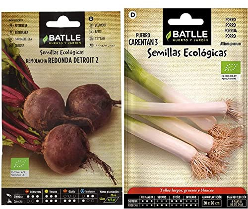 Remolacha Detroit 2 - ECO & Puerro Grueso de Carentan 3 - ECO