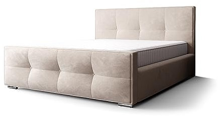 Verona Idee Polsterbett Roma 5 Farben mit Lattenrost 3 Größen 120 140 oder 160 Komfort Bettkasten Beige 120cm X 200cm