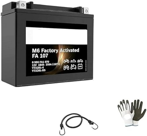 KOMPATIBEL MIT HARLEY DAVIDSON FXDB Dyna Street Bob 1690 2013-2017 BOSCH-BATTERIE BEREITS EINSATZBEREIT YTX20L-BS 12V 18A AGM-BATTERIE 250CCA GELADENER MOTORRAD-ROLLER FA1070 175X87X155