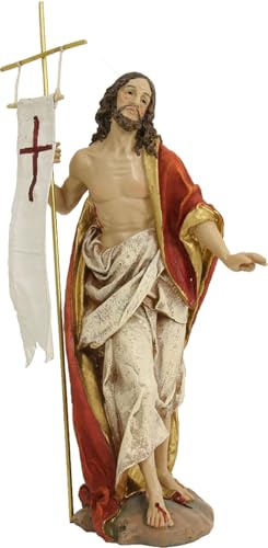 FADEDA 2X Jesus Auferstehung/Höhe:30 cm/handbemalt/detailgetreue Krippen Figuren - Weihnachten Tisch Dekoration Krippe Zubehör