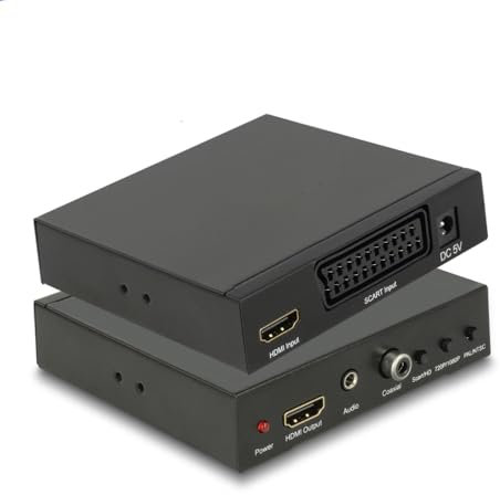 BolAAzuL Scart RGB für HDMI -Kabel, Skalierungswandler mit digitalem Audio, 2 in 1, AV -Konverter, RGB