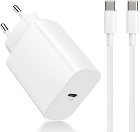 für iPhone iPhone 17 Air 17 16 16e 15 Pro Max Plus ladekabel, 20W USB C Stecker mit 2m Typ-C Kabel, USBC Schnellladegerät Adapter Netzteil für iPad Pro Air Mini, iPad 10/11/A16