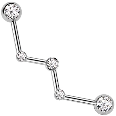 beyoutifulthings Industrial-Piercing Zickzack-Design Silber Gold Schwarz Clear Industrial-Barbell Industrial-Bar Chirurgenstahl Stab-länge 32-mm