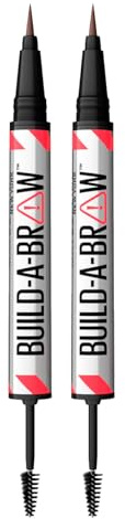 Maybelline New York Build-A-Brow Stylo à Sourcils 2en1 Imperméable avec Gel Fixateur Tenue 24h Formule Vegan Couleur 260 Brun Foncé - Lot de 2
