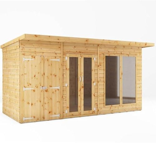 Summerhouses for the garden with Side Shed 14 x 6 (4.17m x 2.33m) Log Cabin for the garden, Summer House To Live in