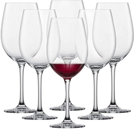 SCHOTT ZWIESEL Copas de vino tinto Classico (set de 6), copas clásicas de clarete para vino tinto, copas de cristal Tritan aptas para lavavajillas, fabricadas en Alemania (art. nº. 123653)