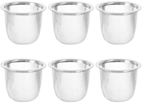 Kichvoe Stainless Steel Tea Filter Strainer Replacement Tea Infuser Basket for Small Teapot Insert Loose Leaf Steeping Mesh Reusable Filter Strainer for Home Brewing