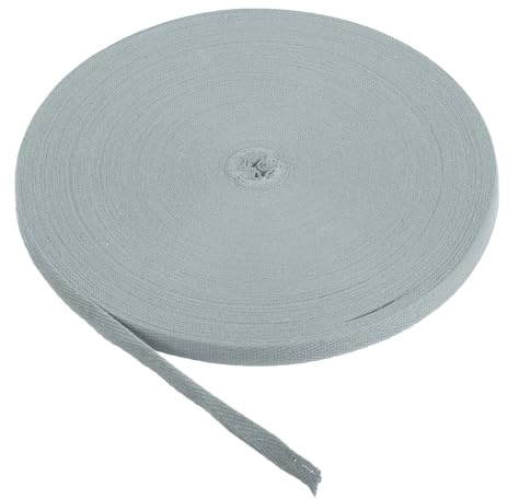 PATIKIL Baumwollband Baumwolle Gurtband 15mm x 45m, Schrägband Baumwoll Nahtband Köperband Saumband Stoffband Webband Ribbon zum Nähen für DIY Basteln Stricken Verpackungen, Eisen grau