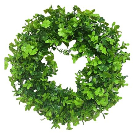 St. Patrick's Simulationsgirlande, Türdekoration, große Buchsbaumgirlande, St. Patrick's Day-Dekorationsgirlande Naturkranz (Green, One Size)