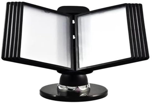 Referenz-Display-Dokumentenhalter, Um 360° verstellbarer Schreibtisch-Flip-Aktenhalter, Schreibtisch-Referenz-Organizer mit 10 Fächern, Katalog-Ausstellungsständer, mit leicht zu beladenden Fächern, k