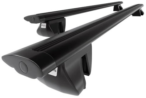 Mossa - Alu-Dachträger kompatibel mit VW Volkswagen Touran Kombivan (2010-2014) - schwarz Dachträger Dachgepäckträger - Reling 2