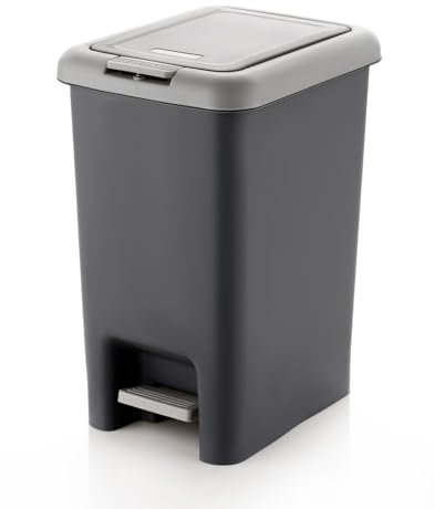 DIVCHI Kitchen Trash Can with Pedal - 7L Wastebasket for Home, Office, Bathroom, and Bedroom - Garbage Bin with Lid and Liner (18.5L x 24.5W x 30H cm)