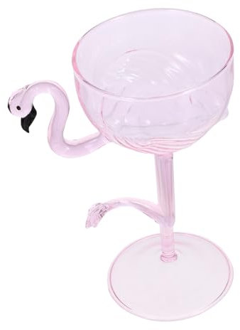 LABRIMP Flamingo Cocktail Glas Eleganter Hoher Glaskelch Vielseitig Für Wein Cocktails Desserts Wiederverwendbar Kreatives Design Für Party Bar Restaurant Einfach Zu Reinigen