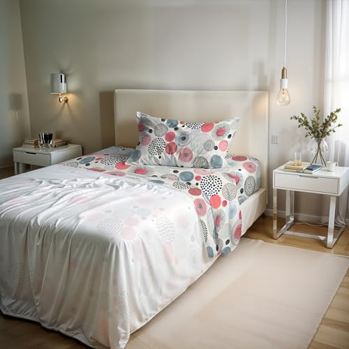 Set Lenzuola Letto Singolo River, lavorato in Italia - Completo Letto, Lenzuolo Sotto con Angoli, Telo Sopra 90x200cm e Federa con Patella Interna (Singolo, elba)