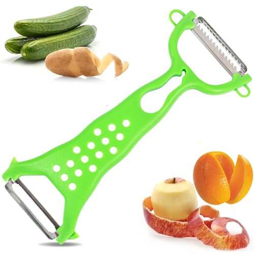 Veggieglide- Rallador de verduras de doble cara - Rallador y economo multifuncional - Pelador vegetal mango ergonómico para frutas, verduras, patatas de acero inoxidable designación cocina