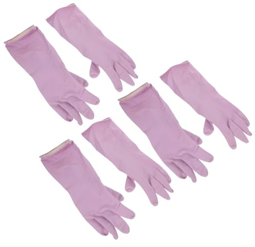 Spülhandschuhe für Geschirr 3 Paar Latex für Haushalt S | Wiederverwendbar, für Reinigung und Küchenarbeit, Nimmt Feuchtigkeit und Hält die Hände Warm und Trocken