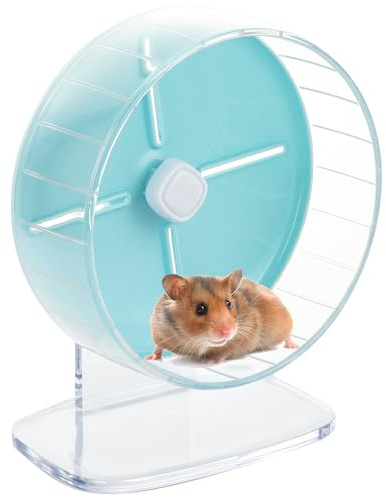 LOPYXBR 7.8 Inches Super Silent Hamster Wheel for Hamster Exercise, Adjustable Hamsters Wheel 28cm-20cm, Blue Hamsters Exercise Wheel with Stable Stand for Gerbil, Chinchilla and Small Animal
