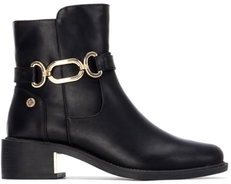 XTI - Botín Mujer Negro - Calzado Cómodo y Versátil - Moda casual - Modelo 14439801 (Talla 38)