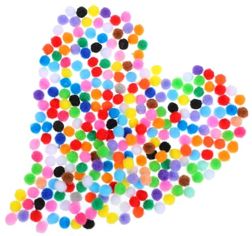 Ouligay Lot de 500 petits pompons de 1,5 cm pour le bricolage - Boules de feutre multicolores - Petites boules de feutre colorées - Pour travaux manuels, fabrication artisanale, pompons pour enfants