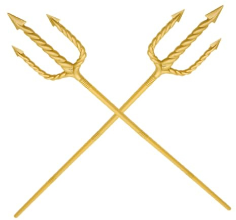 Alipis Trident Prop Staff Costume Accessory Decorative Threaded Assembly Safe Rounded Tips 2pcs Halloween Cosplay Party