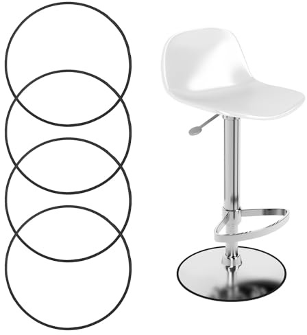 UFURMATE 4 pièces Anneaux de protection pour pieds de tabouret de bar, protecteurs antidérapants et silencieux pour pieds de chaise sans rayures, coussinet de repose-pieds pour base ronde de 38,5 cm