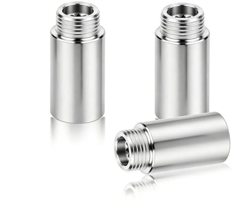 3 extensiones de cabezal de ducha de 0.5 pulgadas, extensor de rosca macho | Extensión de rosca DN15, resistente a la corrosión, rosca precisa, para extensión de interfaces de tubería de agua