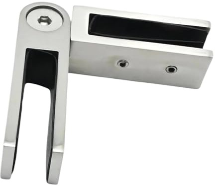 perfk Pince de fixation réglable pour garde-corps, verre sur verre, support professionnel de 90 à 180 degrés pour balustrade de clôture, Finition Brossée