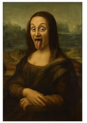HHFDDSWY Lustige Mona Lisa Poster Wandkunst Deko Wohnaccessoires Geschenke (5)