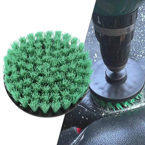 MonoSora Spazzola morbida per trapano da 12,7 cm, per la pulizia di moquette e tappezzeria, setole in nylon verde, testa da 12,7 cm