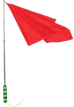 Toyvian Bandiera per Addestramento Equestre Telescopica Estensibile 12 M Asta in Metallo Resistente al Vento e Bandierina Rossa per Arbitri e Segnalazione Nelle Corse di Cavalli