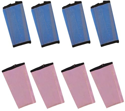Tressify Lot de 8 bottes anti-mouches pour pattes de cheval - Legging en maille respirante - Bleu - Textile réglable - 37 x 37 x 47 cm - Protection contre les moustiques et les mouches