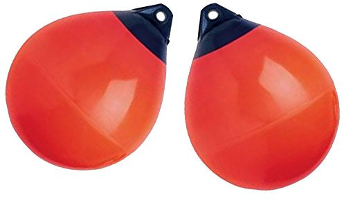 X-Haibei 2 st båtstänkskärmar, boll, rund ankarboj, docka, stötfångarboll, uppblåsbar vinyl, A-seriens sköldskydd, marina förtöjningsbojar, röd dia. 25 cm H 31 cm