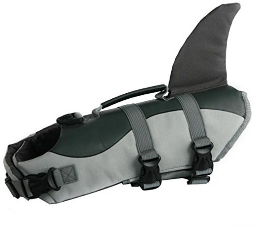 HALAWAKA Giubbotto di salvataggio per cani, professionale, per animali domestici, nuoto, allenamento, con maniglia di sollevamento assistita, cosplay (XL, squalo)