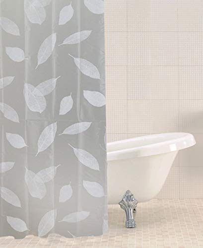 Sabichi Tenda da doccia in PEVA con foglie, resistente alla muffa e alla muffa, 180 x 180 cm, impermeabile, motivo foglie, facile da pulire, senza BPA, include 12 ganci in plastica