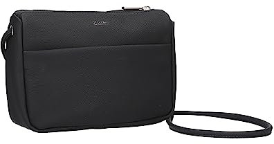 Zwei Damen Handtasche MADEMOISELLE.M M1 kleine Umhängetasche 1 Liter Volumen (nubuk-black)
