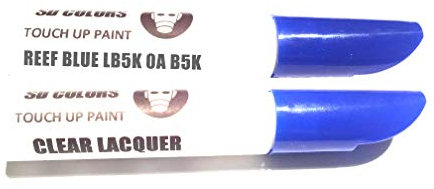 SD COLORS 12 ml Vernice Ritocco con Pennello e Vernice Trasparente - Reef Blue (LB5K) - Compatibile con VW/Audi - Riparazione di Graffi, Scheggiature e Verniciatura