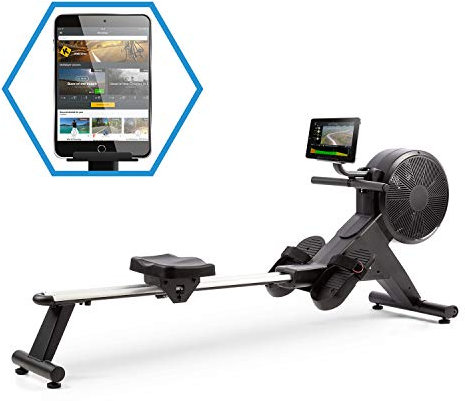 Capital Sports Stream M2 roddmaskin roddmaskin kombinerad luft och magnetiskt motstånd hög effektivitet träning 16 steg magnetiskt motstånd aluminium dubbel glidbana svart