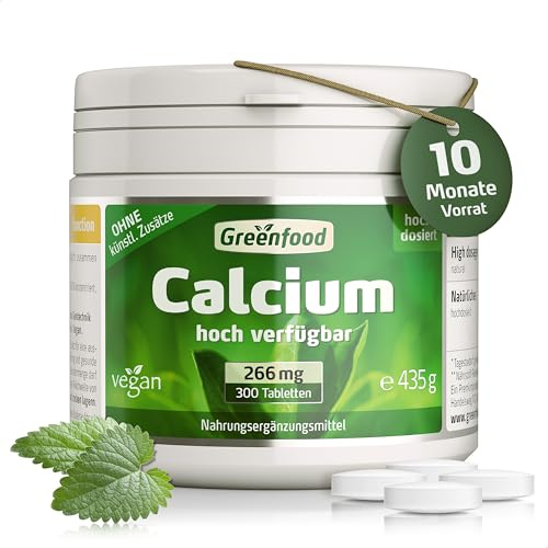 Calcium, 266 mg, hochdosiert, 300 Tabletten - OHNE künstliche Zusätze