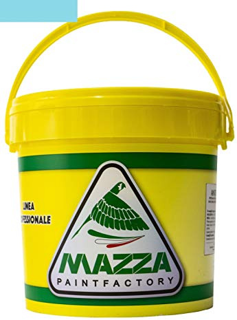 MAZZA Pittura Al Quarzo Per Muri Interni Ed Esterni Lt 5 Ad Alto Potere Coprente Colorificio (Celeste Mare2 Mz1099)