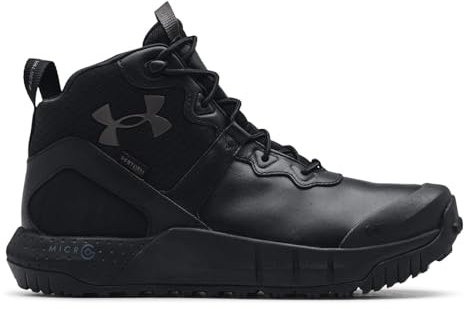 Under Armour Micro G Valsetz Leather WP 3024334-001, Mens Tactical Boots,Trekking Shoes, Black, 42,5 EU