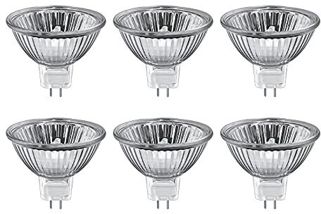 Sarveeta MR16 halogenlampor 35 W dimbara, 12 V Gu5.3 halogenlampor 2 stift bas, 2 800 K varm häxa, 400 lumen, 42° strålvinkel (paket med 6)