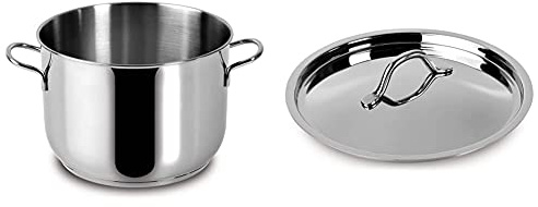 Lagostina 010715020422 Every Pentola, Acciaio Inox, Diametro 22 Cm, 4,5 Litri, Altezza 16 Cm & Coperchio Every Acciaio Inox 18 10 Cm22 Pentole E Preparazione Cucina, Inossidabile, Argento, 22 Cm