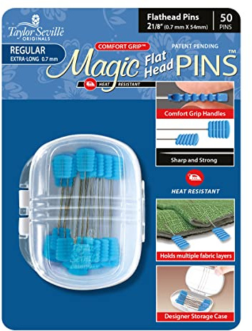 Taylor Seville Originals - Taylor Seville Originals Komfort Griff Hitze Beständig Extra Lang Regulär (0.7 x 50mm) Wohnung Kopf Magic Pins - 50 Stücke