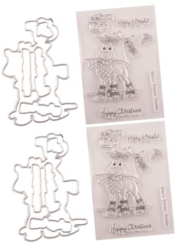 Operitacx 2stücke Elk Design Stempelset Aus Transparente Stempel Und Stanzschablonen Für Scrapbooking Fotoalben Und Tagebuch-dekoration Wiederverwendbar Und Präzise Platzierbar