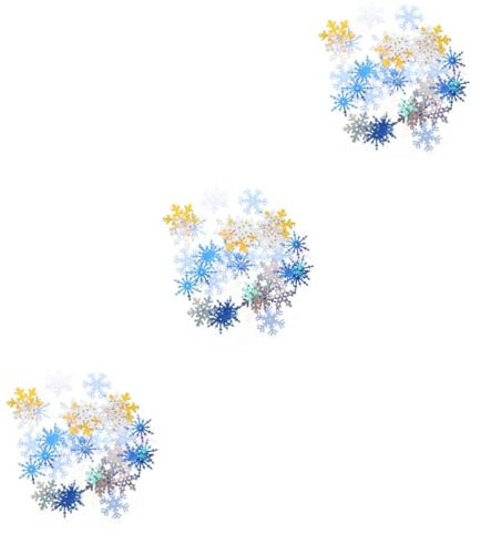 Warmhm 3packungen Bunte Schneeflocken Konfetti Für Weihnachtsdekoration Für Weihnachtsbaum Tischdeko Und Partys Aus Leichtem Kunststoff Farben Vielseitig Einsetzbar